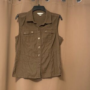 Christopher & Banks Brown Sleeveless Top